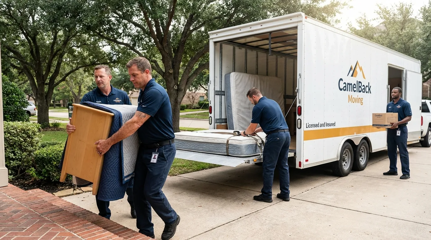 Crew loading residential truck for cross-state move from Claymont, DE